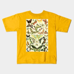 Luna Moth Butterfly Vintage Botanical Illustration Kids T-Shirt